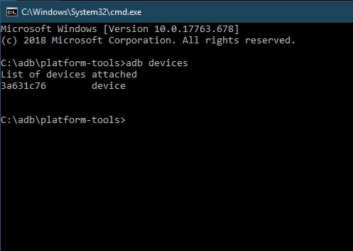 adb devices command